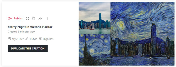 "Starry Night in Victoria Harbour" generated from NightCafe
